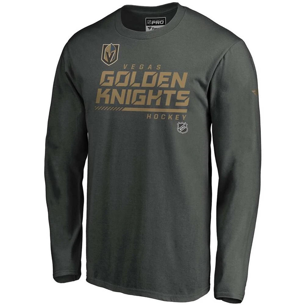 商品Fanatics|Men's Gray Vegas Golden Knights Authentic Pro Core Collection Prime Long Sleeve T-shirt,价格¥180,第2张图片详细描述