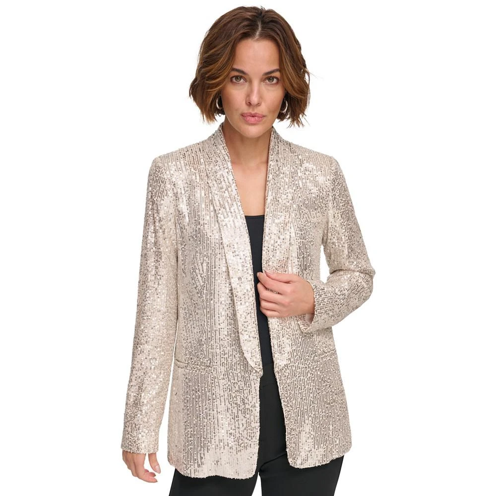 商品DKNY|Women's Sequin Open-Front Shawl-Collar Blazer,价格¥491,第1张图片