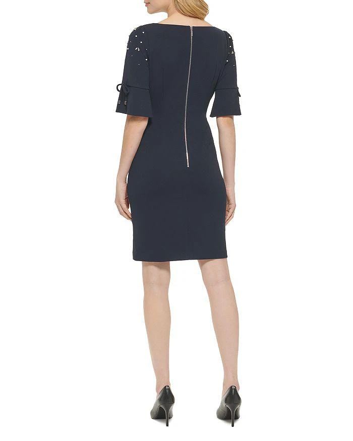 商品Karl Lagerfeld Paris|Rhinestone Detail Scuba Crepe Dress,价格¥754,第3张图片详细描述