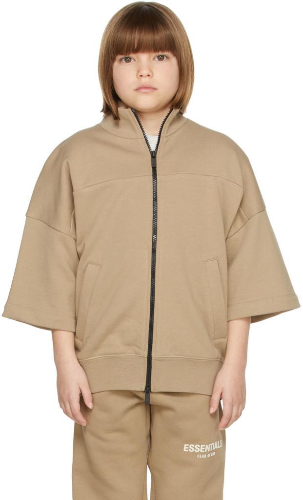 商品Essentials|Kids Tan Three-Quarter Sleeve Jacket,价格¥362,第4张图片详细描述