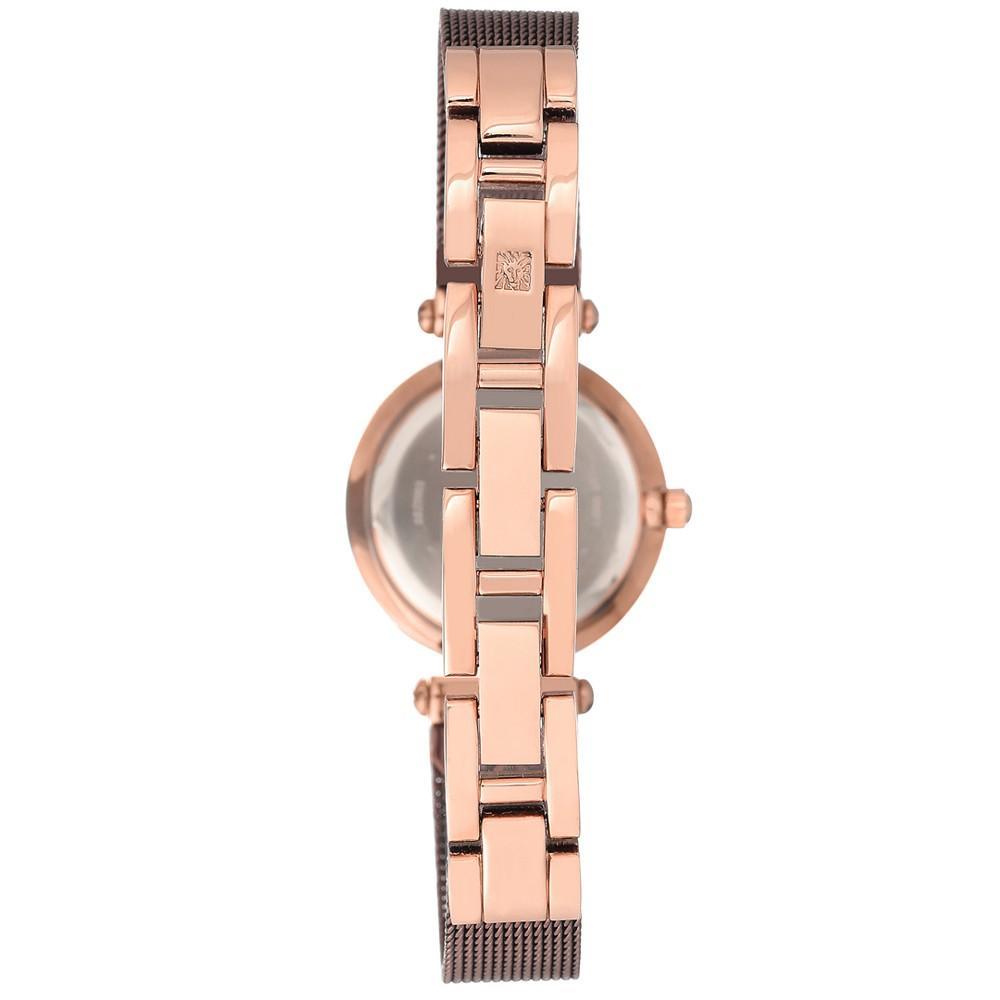 商品Anne Klein|Women's Diamond-Accent Brown Stainless Steel Mesh Bracelet Watch 26mm,价格¥639,第5张图片详细描述