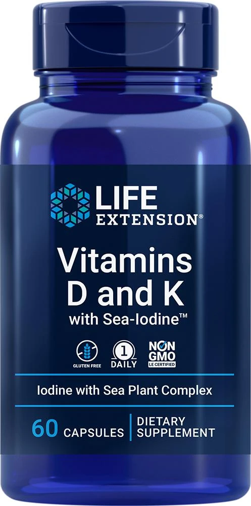 商品Life Extension|Life Extension Vitamins D and K with Sea-Iodine™ (60 capsules),价格¥132,第1张图片