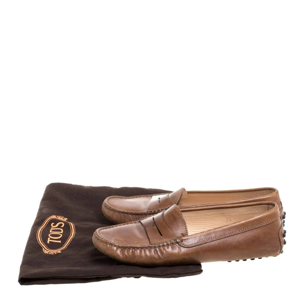 Tod's Brown Leather Penny Slip On Loafers Size 35 商品