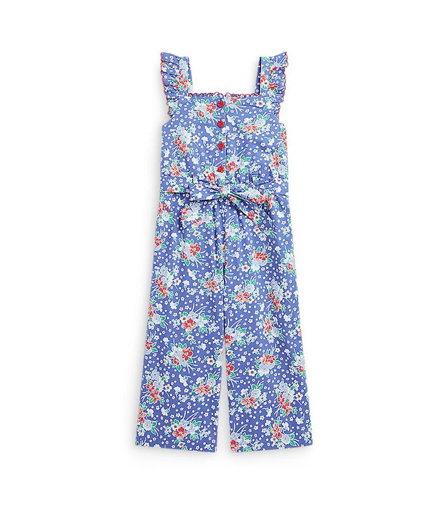 商品Ralph Lauren|Girls' Floral Print Belted Cotton Jumpsuit - Little Kid, Big Kid,价格¥285,第1张图片详细描述