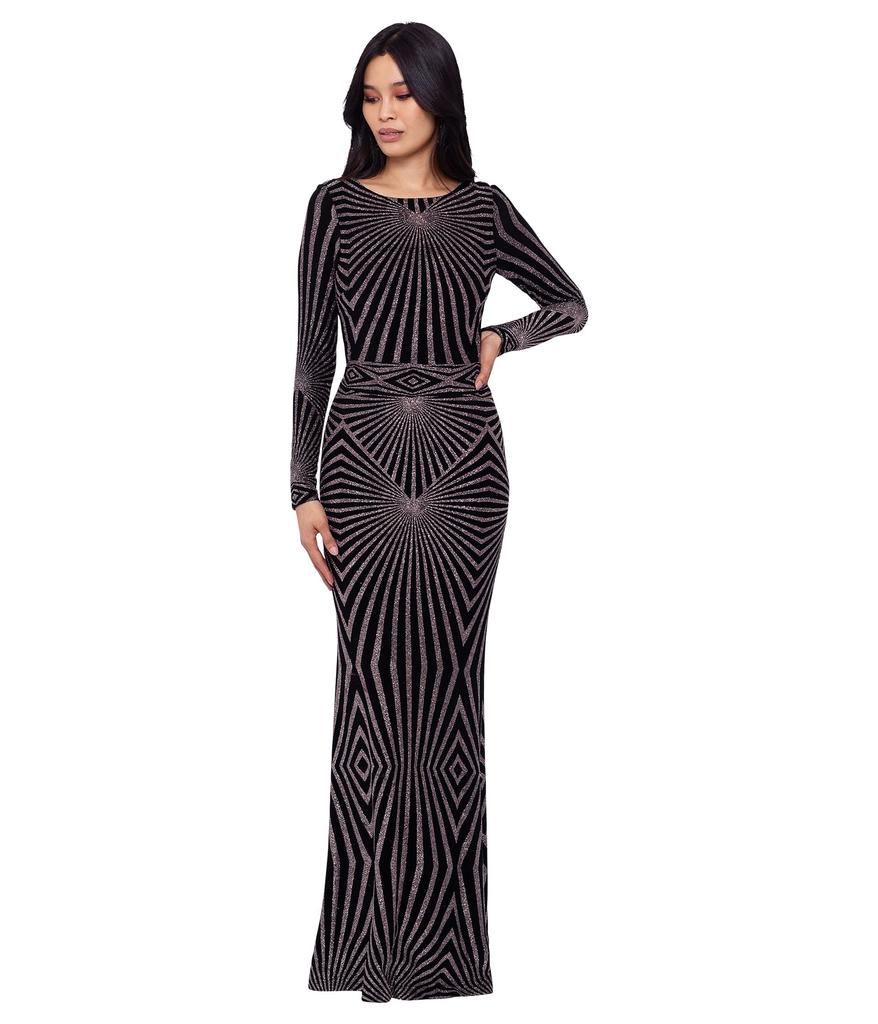 Long Sleeve Geometric Dress商品第1张图片规格展示