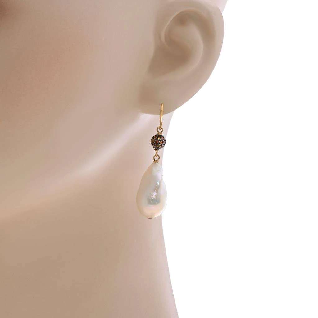 商品Zydo|Zydo Sterling Silver Sapphire 0.80ct. tw. and Pearl 12mm Drop Earrings,价格¥5946,第2张图片详细描述