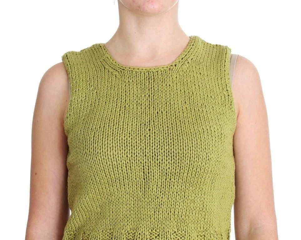 商品PINK MEMORIES|PINK MEMORIES  Cotton Blend Knitted Sleeveless Sweater,价格¥1085,第4张图片详细描述