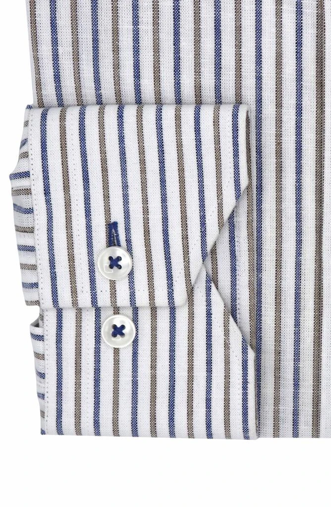 商品Lorenzo Uomo|Trim Fit Textured Stripe Cotton Dress Shirt,价格¥331,第3张图片详细描述