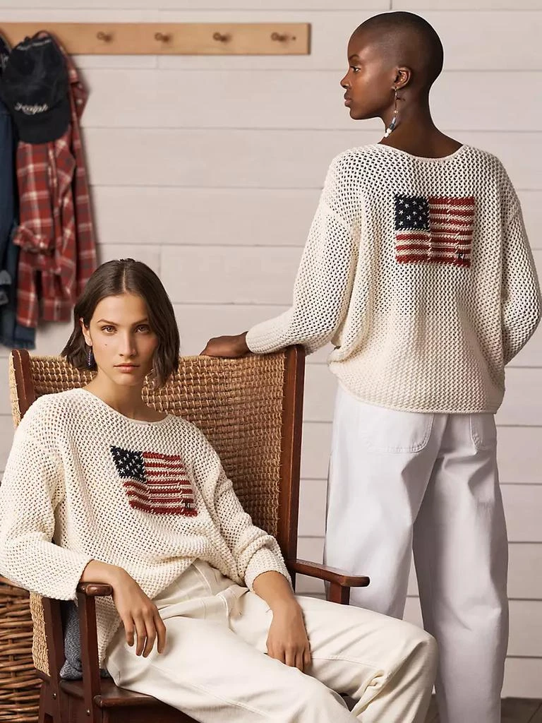 Cotton Open-Stitch Flag Sweater 商品