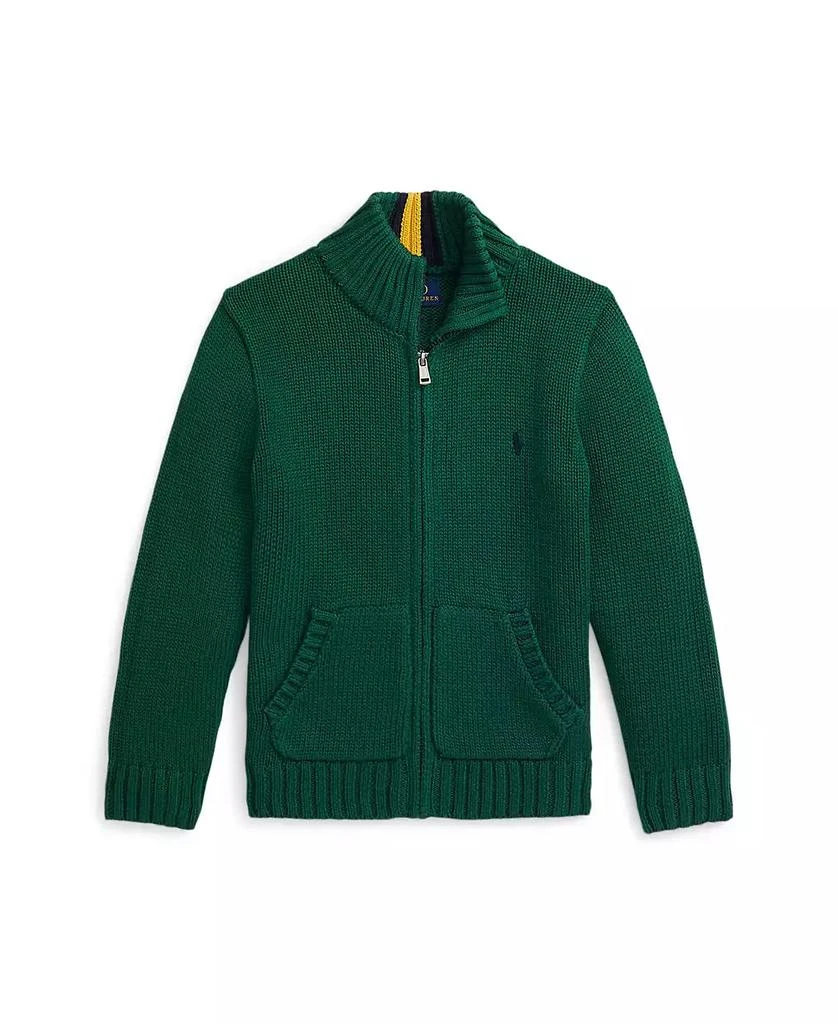 商品Ralph Lauren|Toddler and Little Boys Cotton Full-Zip Sweater,价格¥424,第1张图片