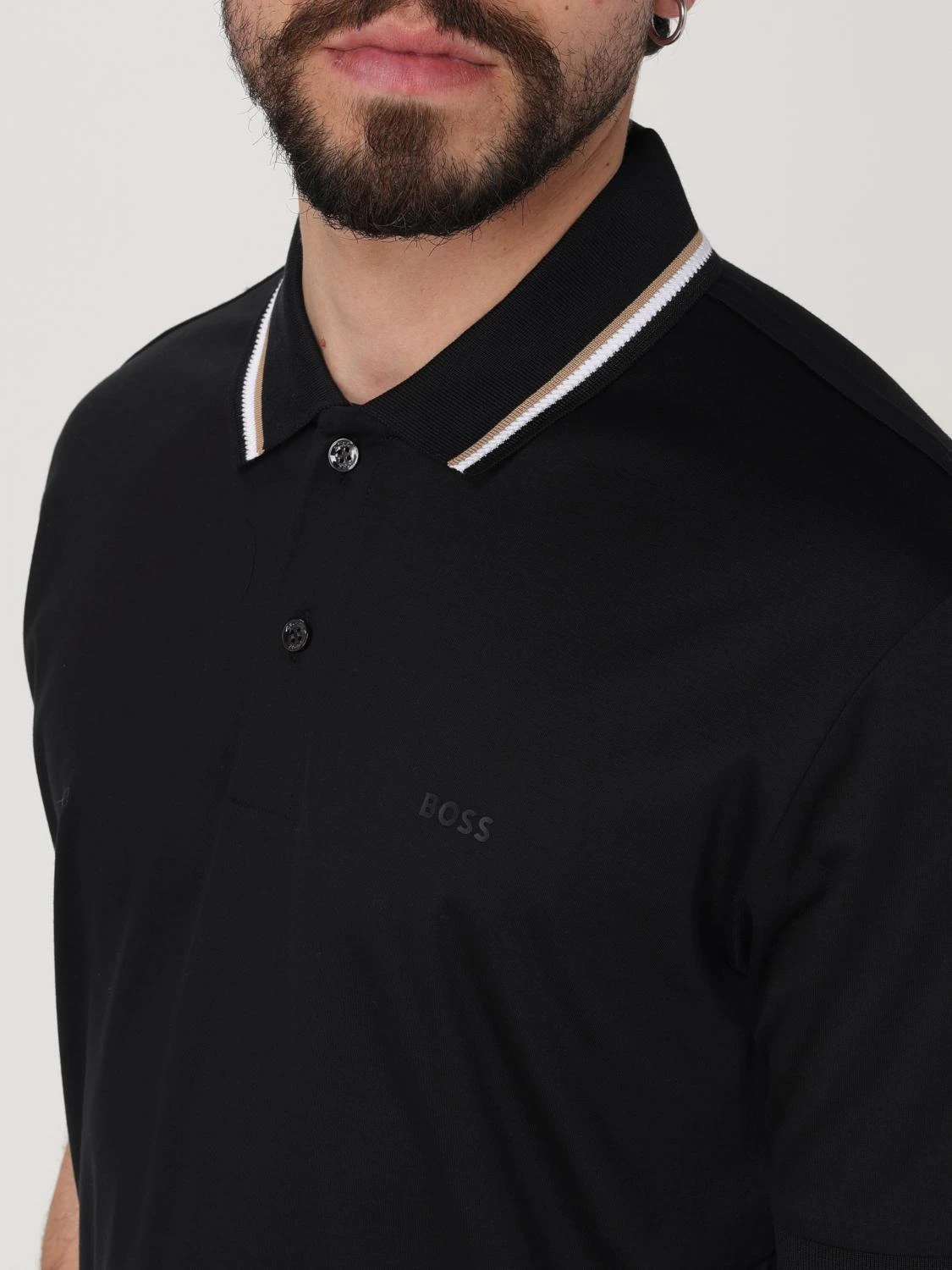 商品【商品预售7天】 Hugo Boss|Hugo Boss 男士POLO衫 50469360001-0 黑色,价格¥722,第4张图片详细描述