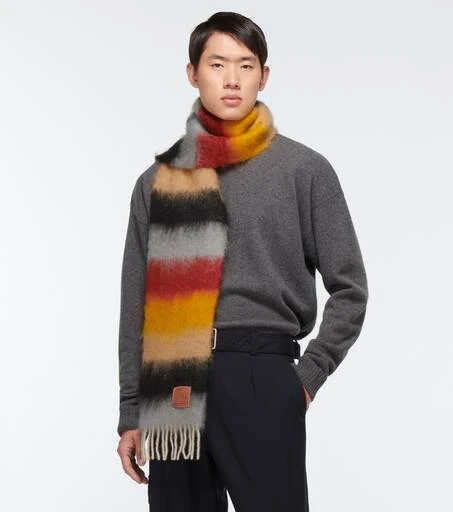 商品Loewe|Mohair-blend striped scarf,价格¥2298,第2张图片详细描述
