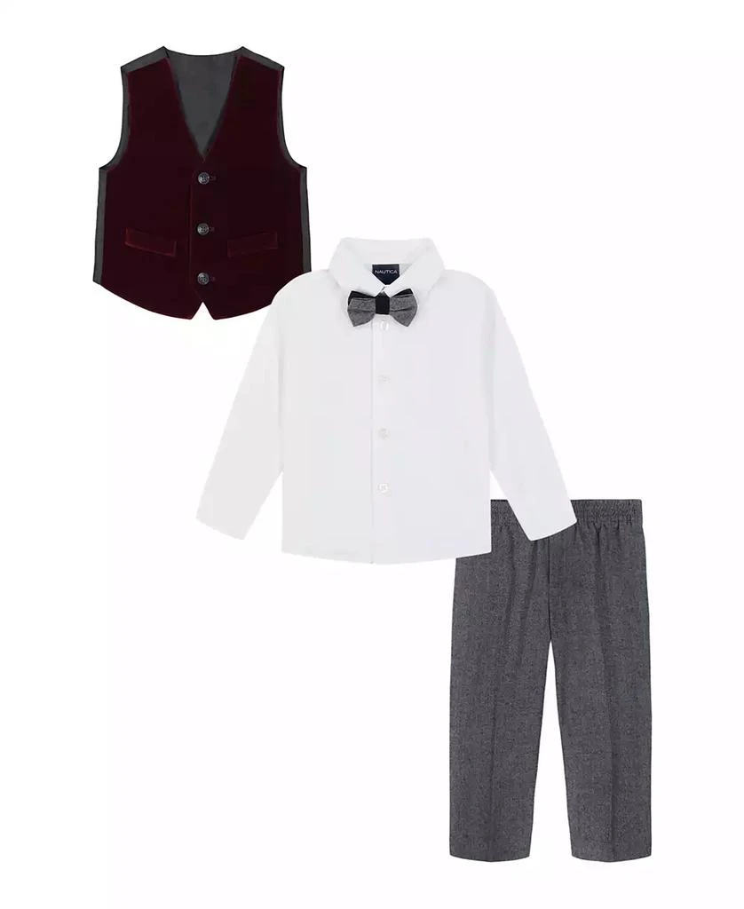 商品Nautica|Baby Boys Velvet Duo Vest, 4-Piece Set,价格¥136,第2张图片详细描述