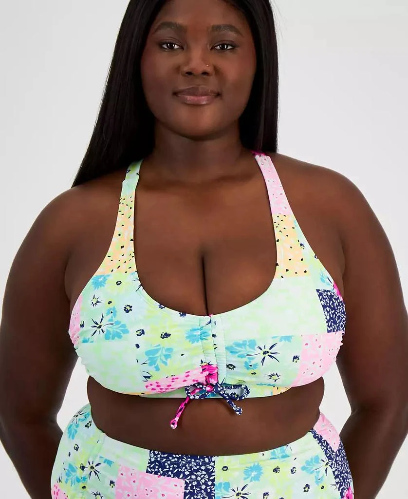 商品California Waves|Salt + Cove Plus Size Patchwork Bikini Top, Created for Macy's,价格¥67,第1张图片