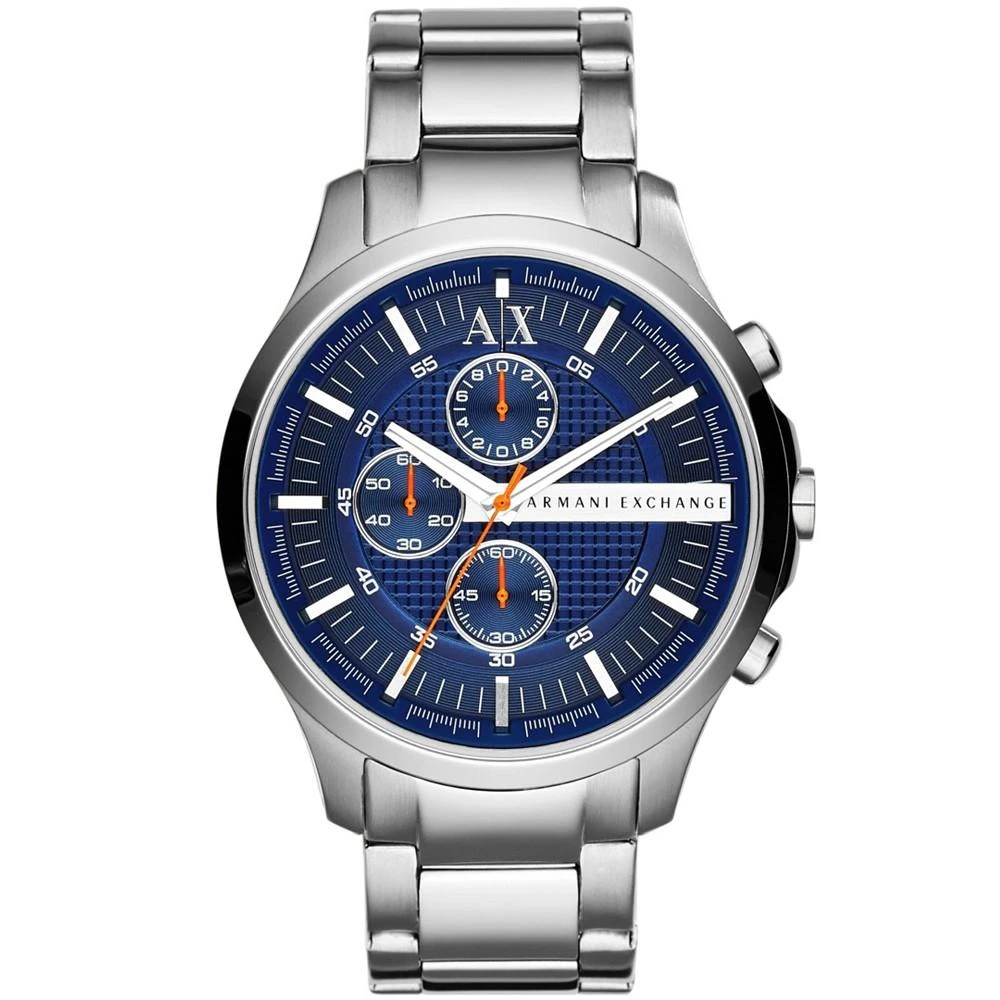 商品Armani Exchange|Men's Chronograph Silver Tone Stainless Steel Bracelet Watch 46mm,价格¥720,第1张图片