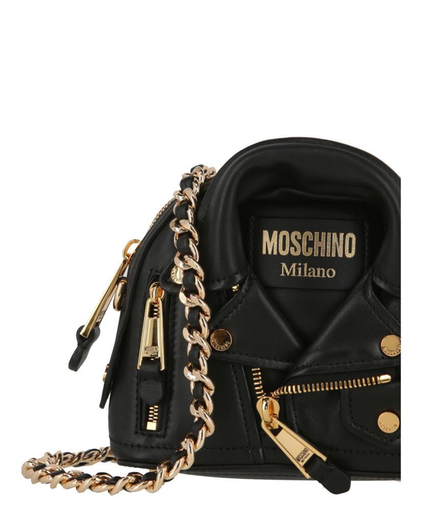 商品Moschino|Biker Jacket Leather Crossbody Bag,价格¥6212,第5张图片详细描述