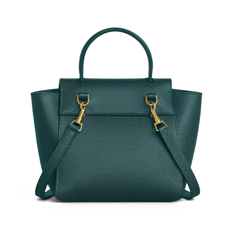 商品Celine|【预售3-7天】赛琳 2020新款BELT PICO系列 绿色荔�枝纹小牛皮手提单肩金扣PICO鲶鱼包194263ZVA.31AN,价格¥12653,第5张图片详细描述