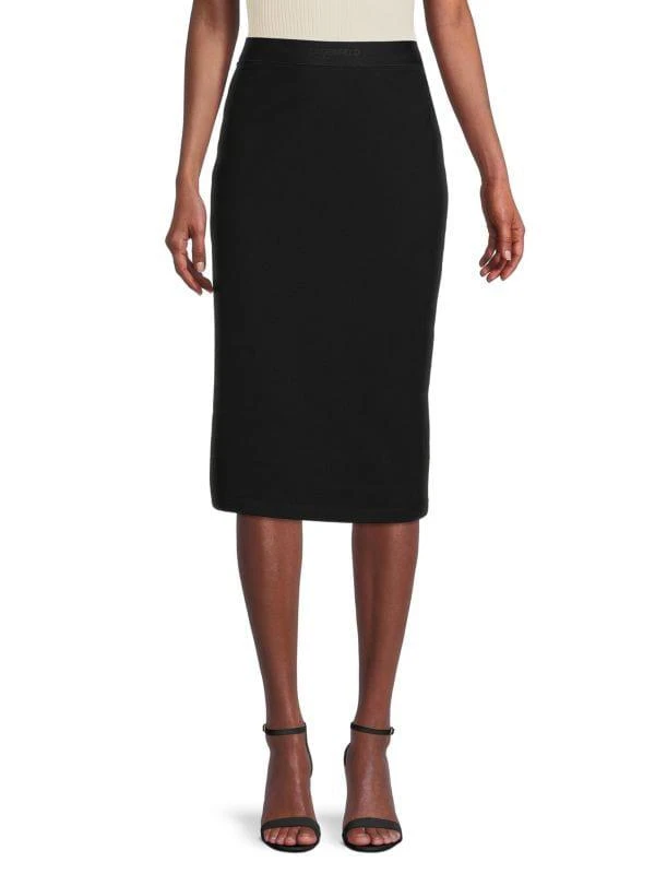 商品Karl Lagerfeld Paris|Logoband Midi Skirt,价格¥319,第1张图片
