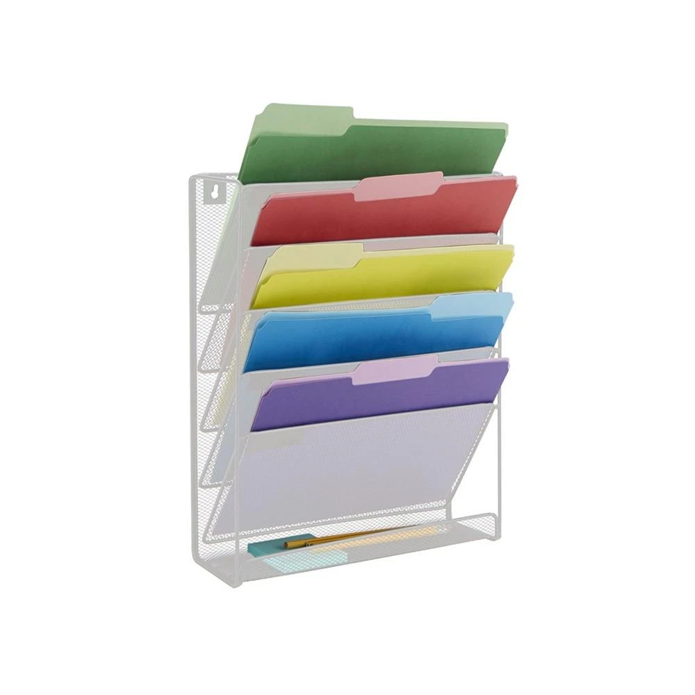 商品Mind Reader|6 Pocket Desk Organizer, Wall Mounted Magazine Rack,价格¥340,第1张图片