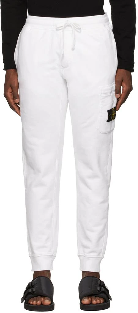 商品Stone Island|White Fleece Lounge Pants,价格¥1170,第1张图片