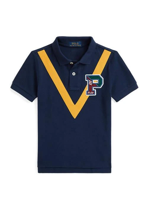 商品Ralph Lauren|Lauren Childrenswear Boys 2 7 Cotton Mesh Letterman Polo Shirt,价格¥447,第1张图片