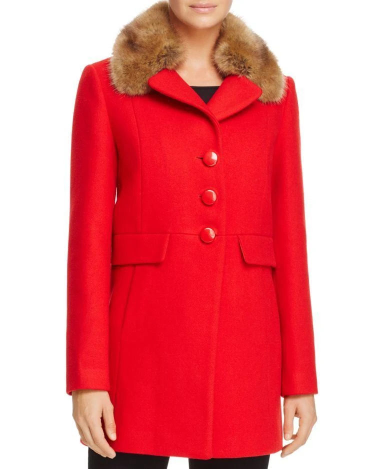 商品Kate Spade|Faux Fur Trim Coat,价格¥2386,第1张图片