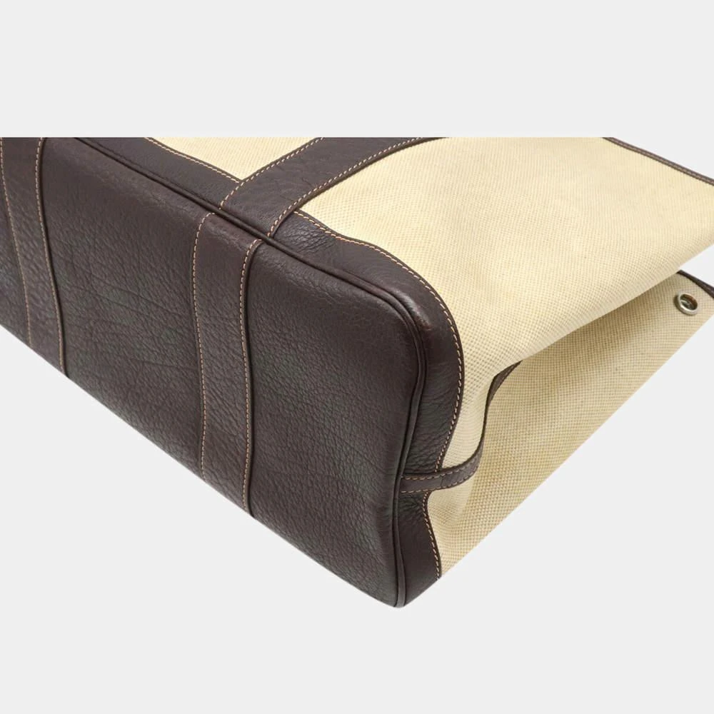 Hermes Garden Party PM Tote Bag Handbag Twarash Negonda Leather Beige Dark Brown T Engraved 商品