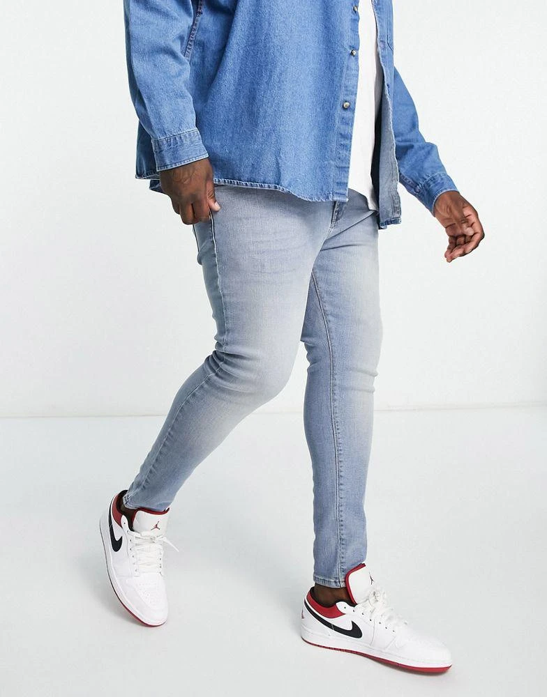 商品ASOS|ASOS DESIGN power stretch jeans in light wash blue,价格¥118,第3张图片详细描述