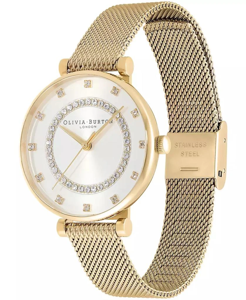 商品Olivia Burton|Women's T-Bar Gold-Tone Stainless Steel Mesh Bracelet Watch 32mm,价格¥943,第2张图片详细描述