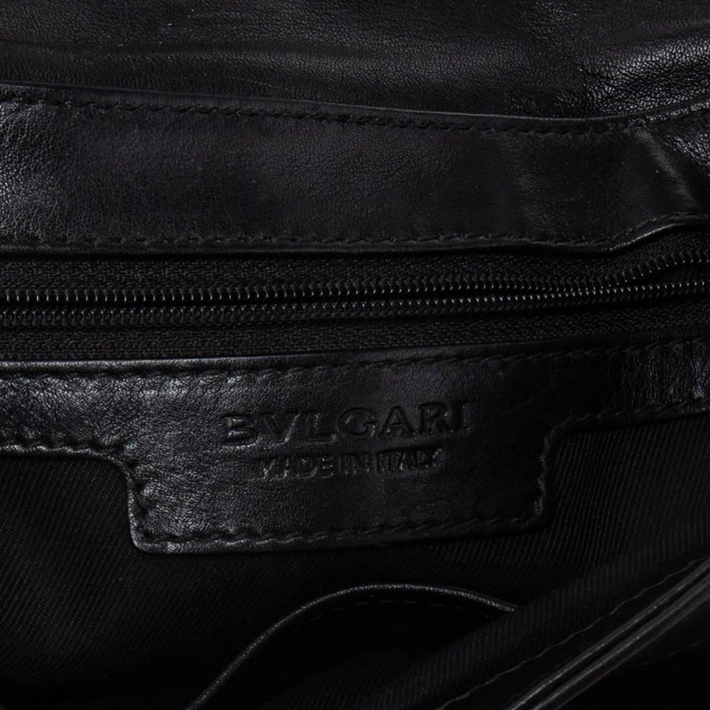 Bvlgari Black Leather Flap Shoulder Bag商品第9张图片规格展示