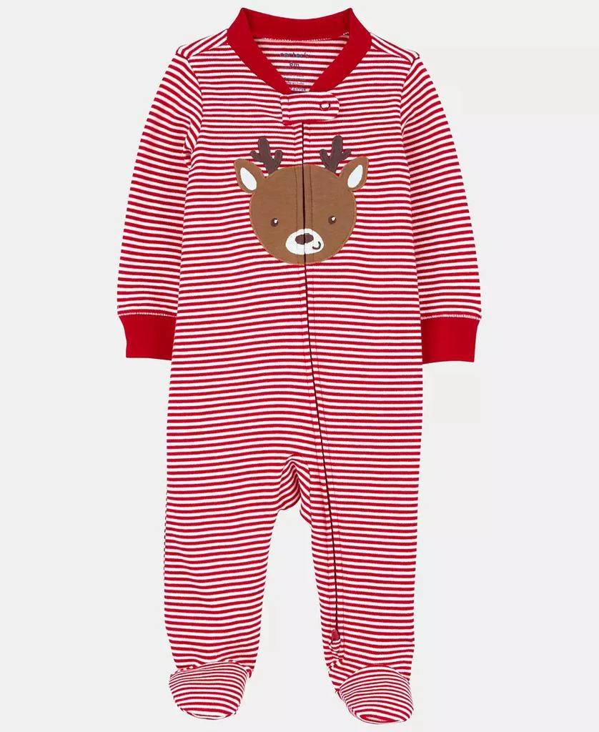商品Carter's|Baby Boys or Baby Girls Reindeer Zip-Up Sleep and Play Pajamas,价格¥54,第1张图片