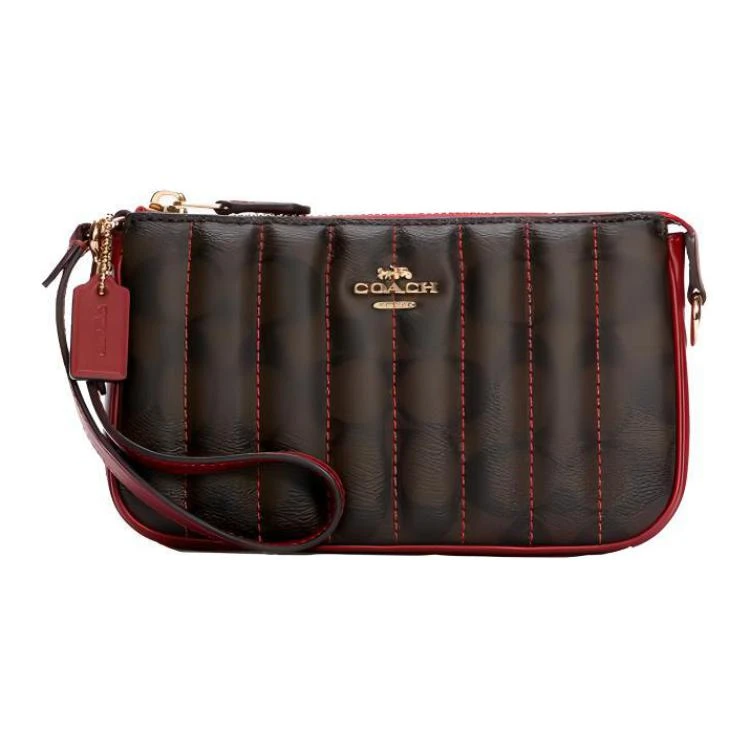 商品[国内直发] Coach|蔻驰 Nolita 19 经典老花拉链开合 帆布 手拿包 小号 女款 棕红色,价格¥1332,第1张图片