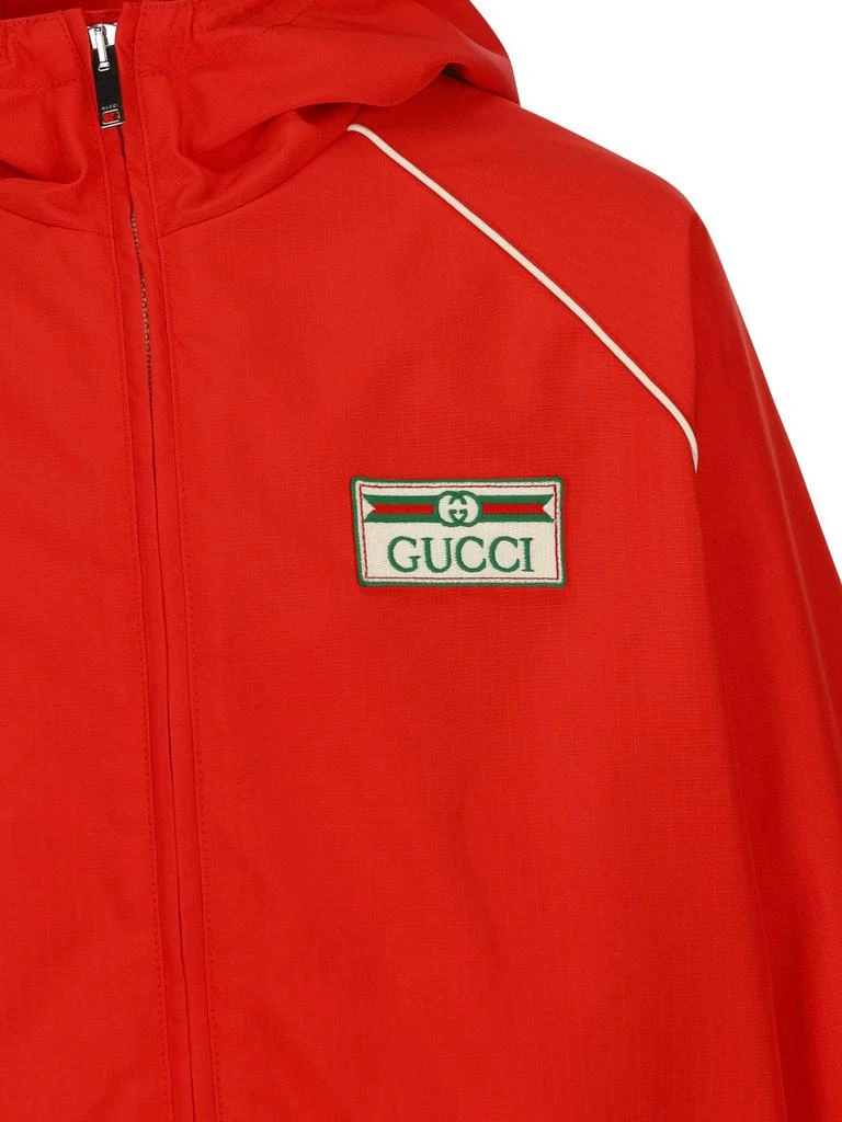 商品Gucci|Gucci Kids Logo Patch Zip-Up Hooded Jacket,价格¥3914,第3张图片详细描述