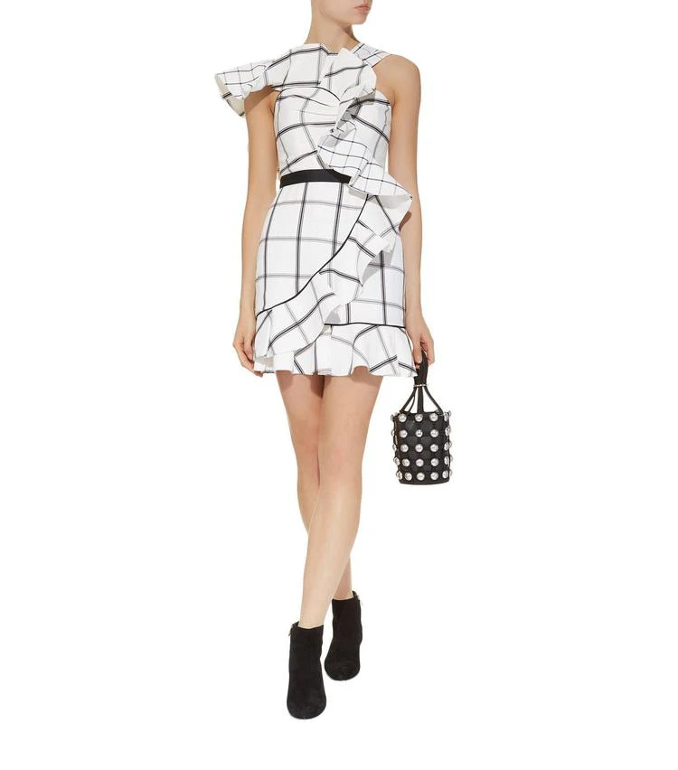 商品Self Portrait|Asymmetric Check Ruffle Dress,价格¥1413,第5张图片详细描述
