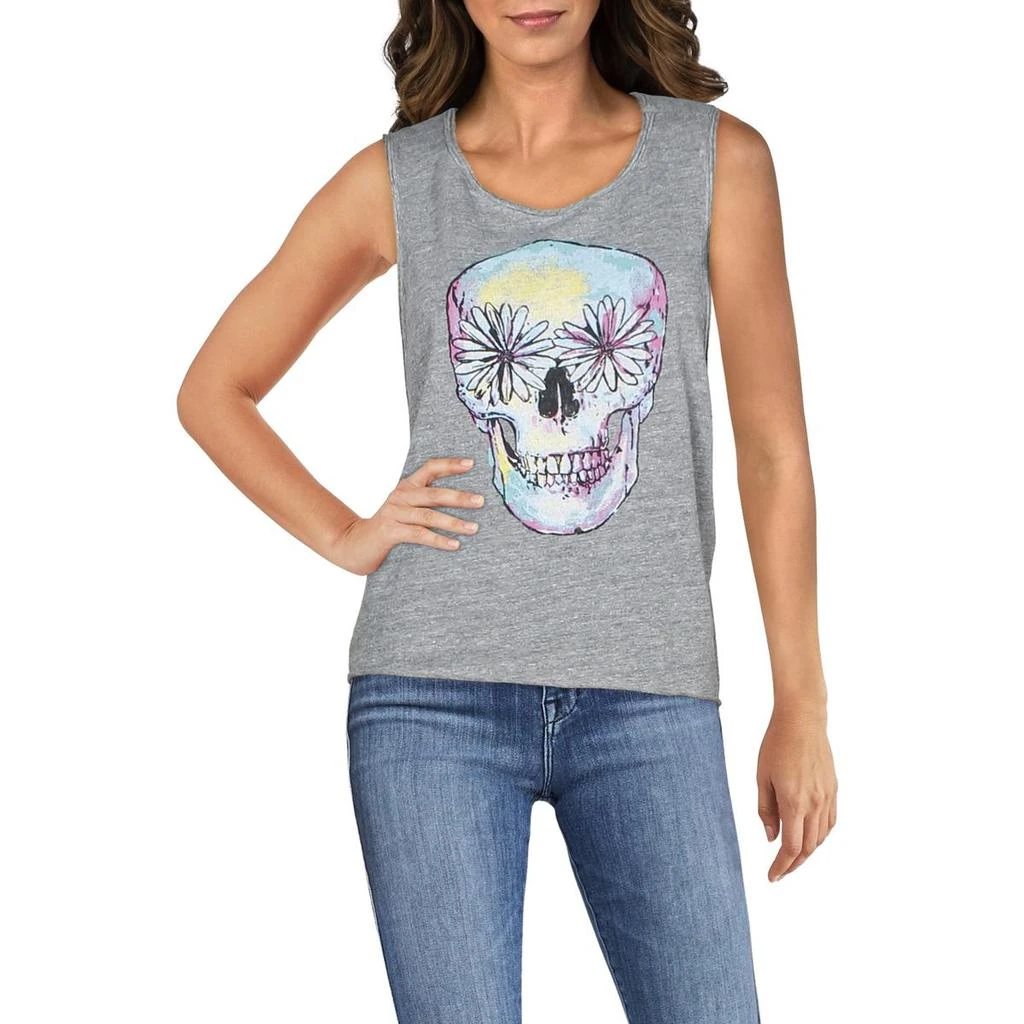 商品Chaser|Chaser Womens Flower Skull Graphic Racerback Tank Top,价格¥145,第1张图片
