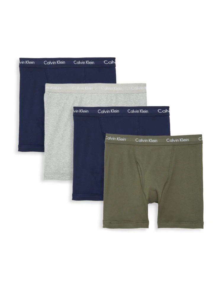 商品Calvin Klein|4-Pack Classic-Fit Cotton Boxer Briefs,价格¥188,第1张图片