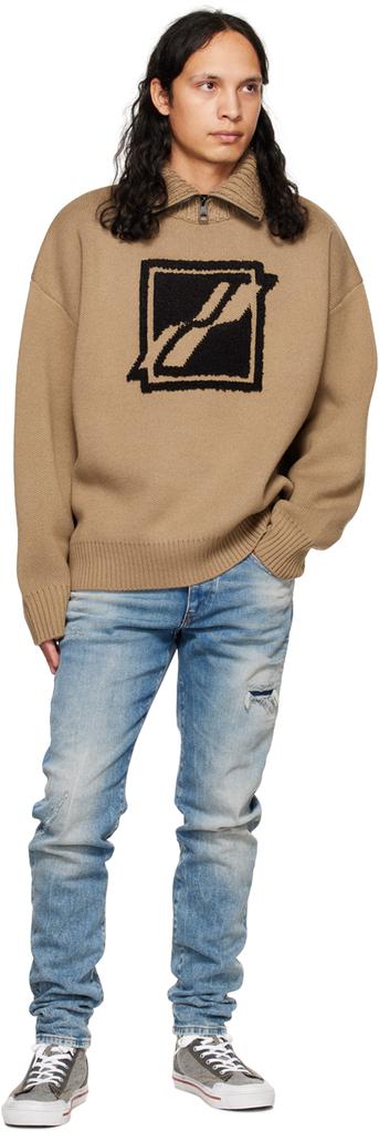 Brown Turtleneck Sweater商品第4张图片规格展示
