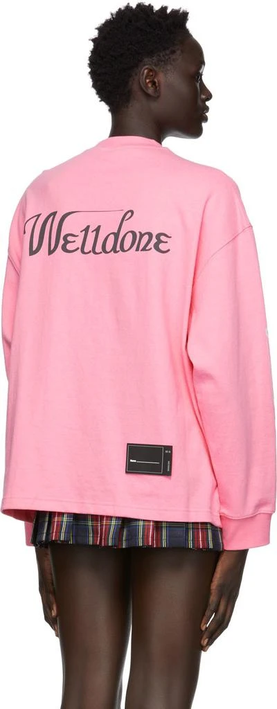 商品We11done|Pink Logo Print Long Sleeve T-Shirt,价格¥1085,第3张图片详细描述