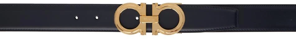 商品Salvatore Ferragamo|Navy Gancini Reversible Belt,价格¥2171,第1张图片