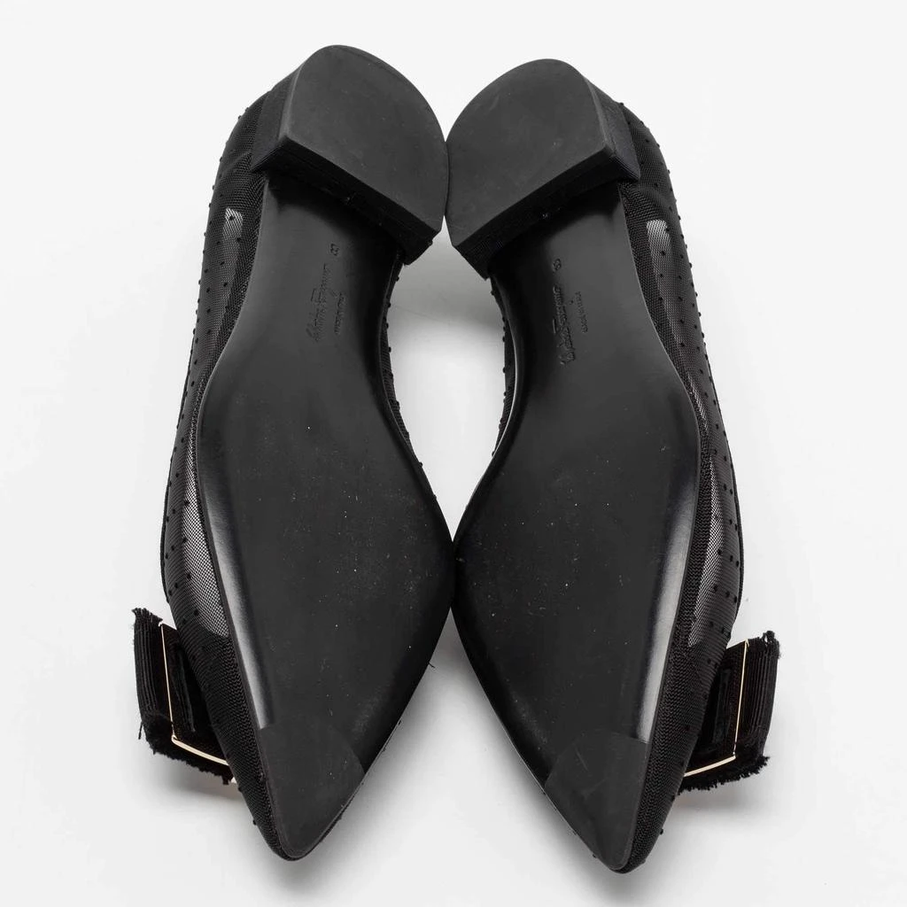 Salvatore Ferragamo Black Mesh Zeri Ballet Flats Size 38.5 商品