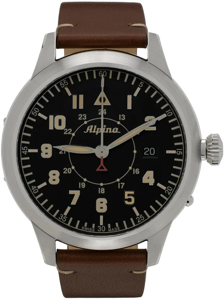 商品Alpina|Brown Startimer Pilot Heritage Automatic Watch,价格¥11566,第1张图片