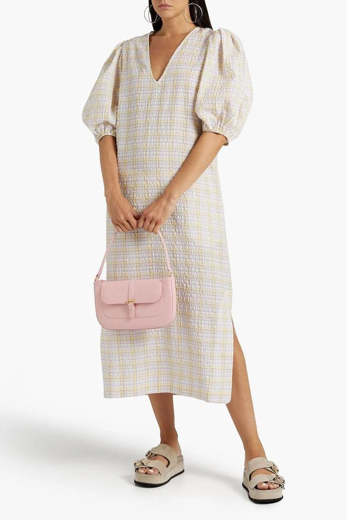 商品Ganni|Checked cotton-blend seersucker midi dress,价格¥896,第4张图片详细描述