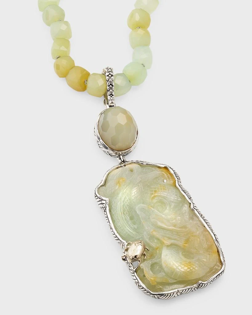 商品Stephen Dweck|Vintage Hand Carved Jade Faceted Moonstone and Chalcedony Necklace,价格¥29310,第3张图片详细描述