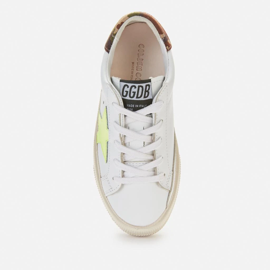 商品Golden Goose|Golden Goose Kids' Leather Upper Star And Heel Trainers - White/Fluo Yellow/Green Camouflage,价格¥985,第3张图片详细描述