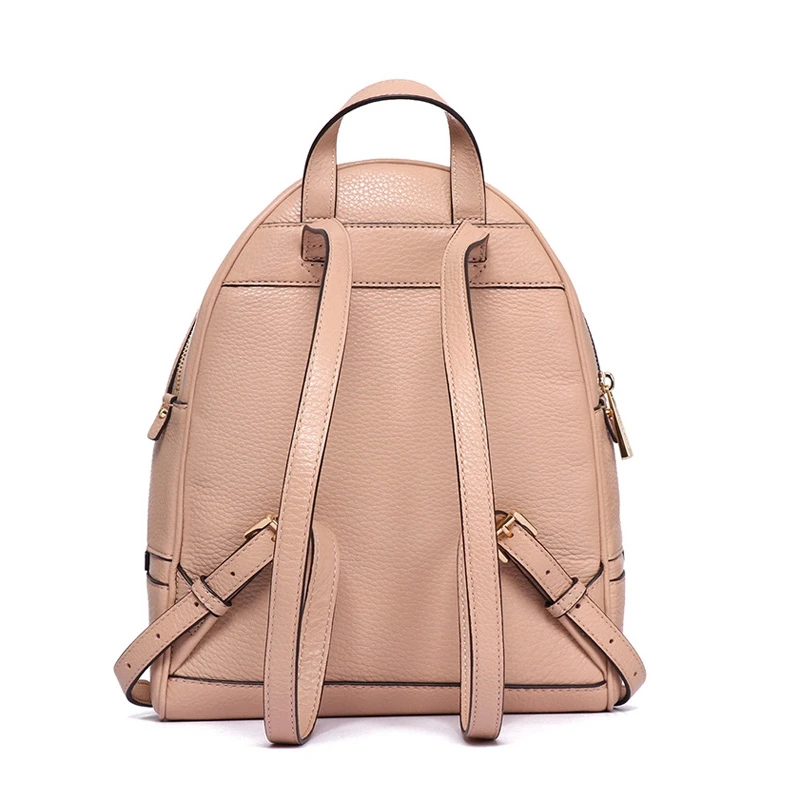 商品Michael Kors|Michael Kors 迈克高仕 女士RHEA ZIP系列裸色皮革荔枝纹中号双肩背包 30S5GEZB1L-OYSTER,价格¥1728,第1张图片