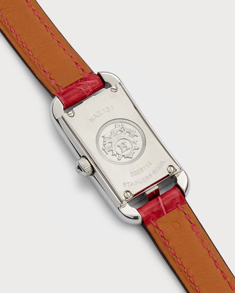商品Hermes|Nantucket钻石红色鳄鱼皮腕表, 17x23mm,价格¥55750,第3张图片详细描述