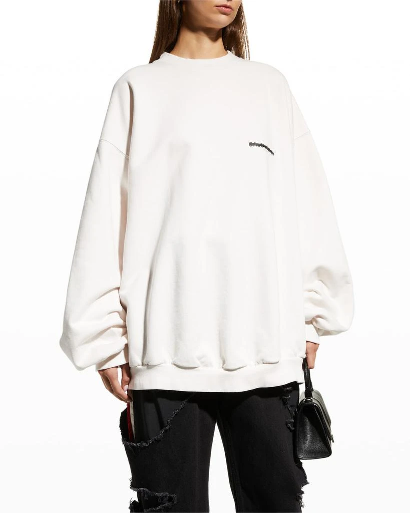 商品Balenciaga|Strike 1917 Logo-Print Oversized Crewneck Sweatshirt,价格¥7612,第1张图片