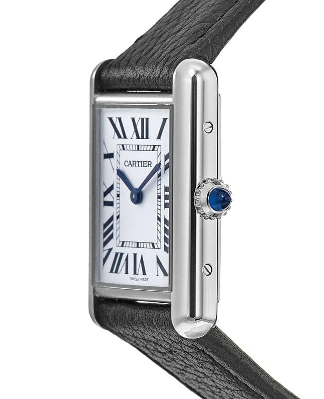 商品Cartier|Cartier Tank Must Large Silver Dial Leather Strap Women's Watch WSTA0041,价格¥25524,第2张图片详细描述