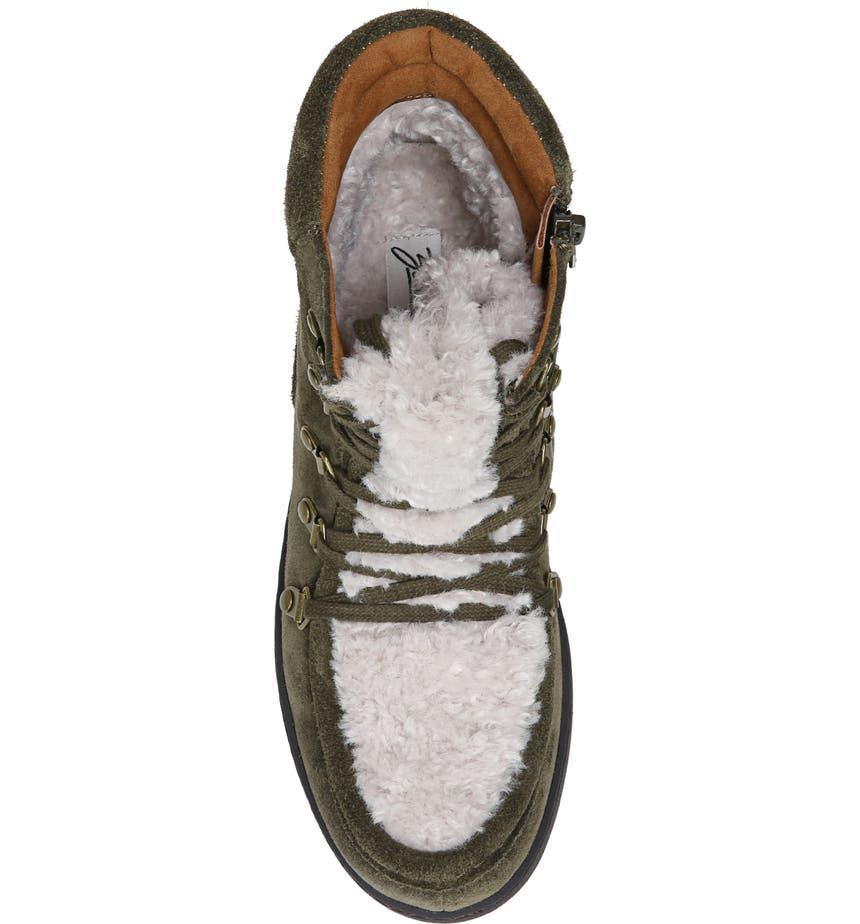 Pierson Faux Shearling Lace-Up Bootie商品第5张图片规格展示