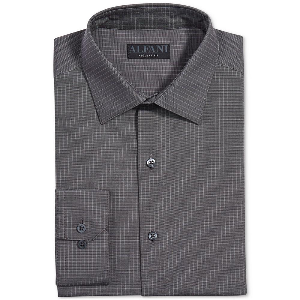 Men's Regular Fit 2-Way Stretch Stain Resistant Stretch Check Dress Shirt, Created for Macy's商品第4张图片规格展示